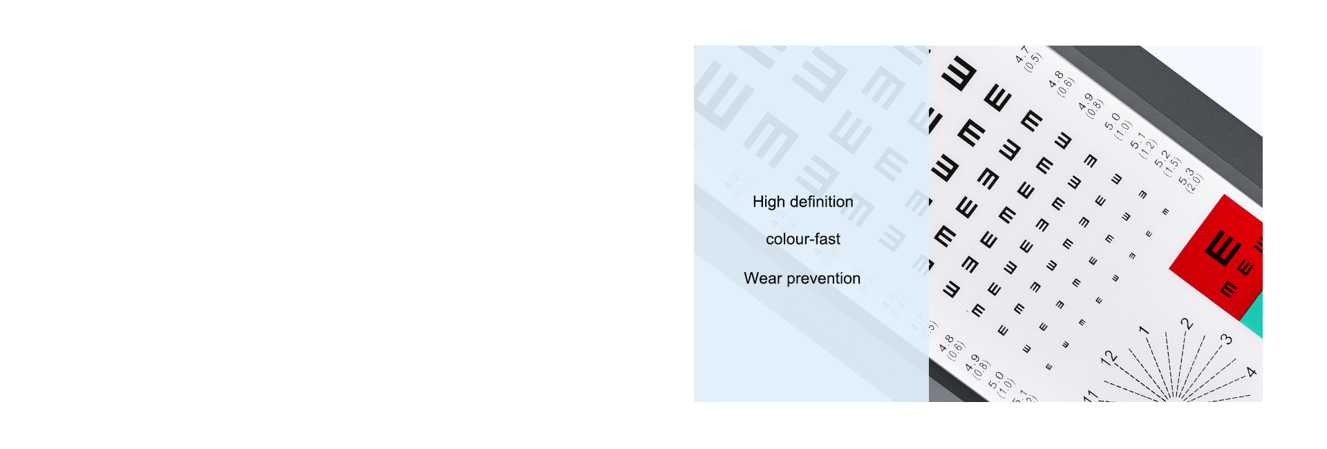 <i></i>The visual acuity chart is only 25 mm thick, more light and beautiful, suitable for various occasions<br/>