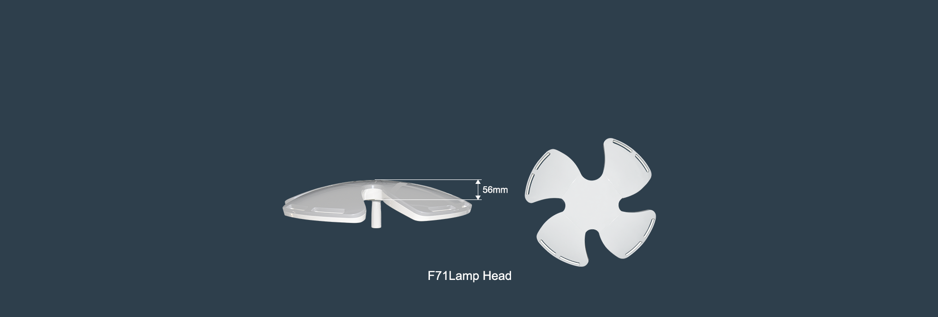 Ultra thin petal lamp head design
